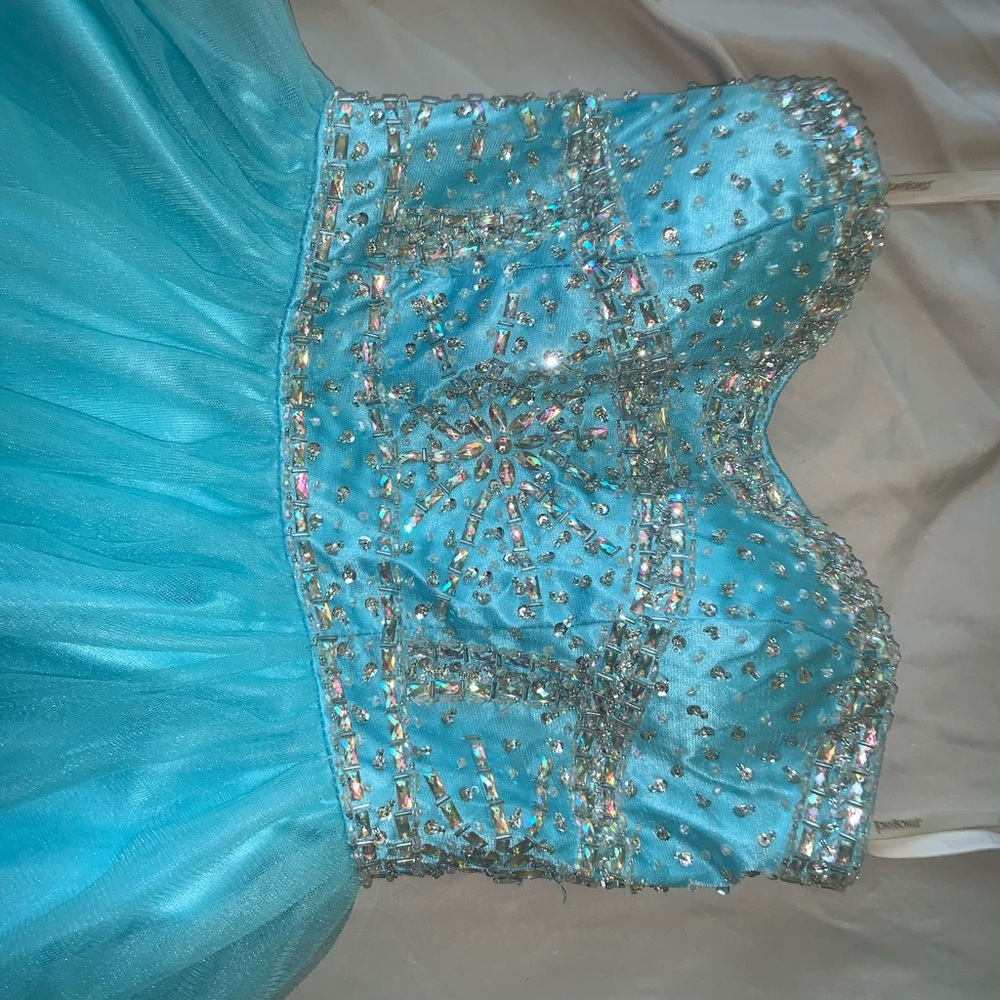 Lt blue cocktail corset dress. Size 6 - Picture 2 of 8